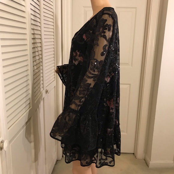 Free People Falling Flowers Frock Floral & Sequins Dress Medium - Picture 8 of 16